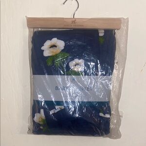 SOLD— Little Unicorn Navy Floral Blanket